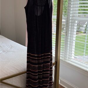 Ecote brand navy, brown and cream Maxi Dress